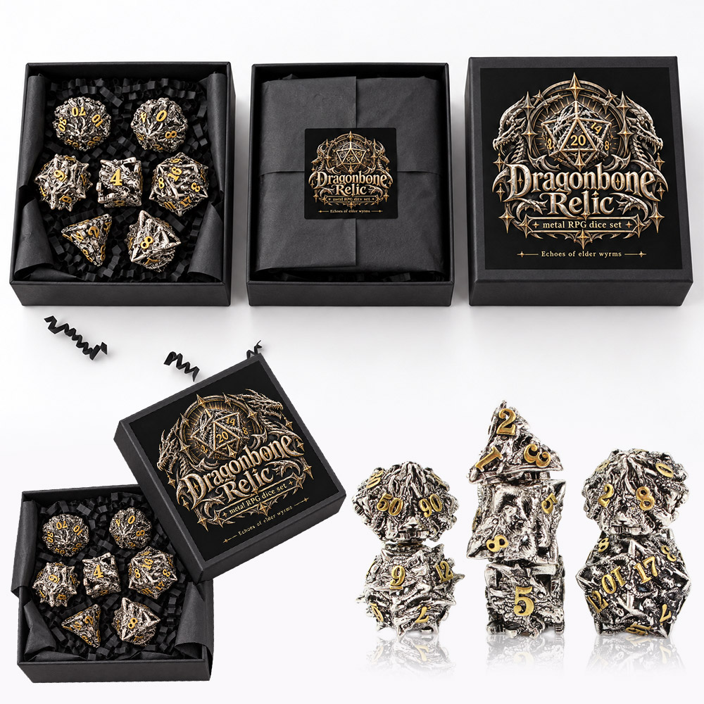 Opakowanie zestawu kości RPG Dragonbone Relic