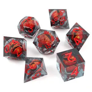 Zestaw kości RPG Red Wyrm's Eye Liquid Core z ruchomym czerwonym okiem smokaZestaw kości RPG Red Wyrm's Eye Liquid Core z ruchomym czerwonym okiem smokaZestaw kości RPG Red Wyrm's Eye Liquid Core z ruchomym czerwonym okiem smoka