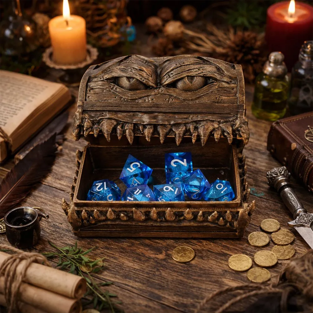 Zestaw niebieskich kości RPG Mana Potion Liquid Core z wirującym pyłkiem