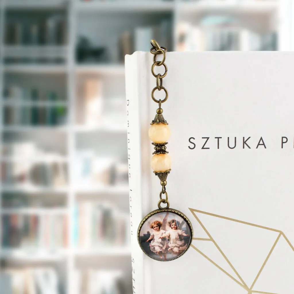Zakładka do książki z aniołkami w stylu vintage retro