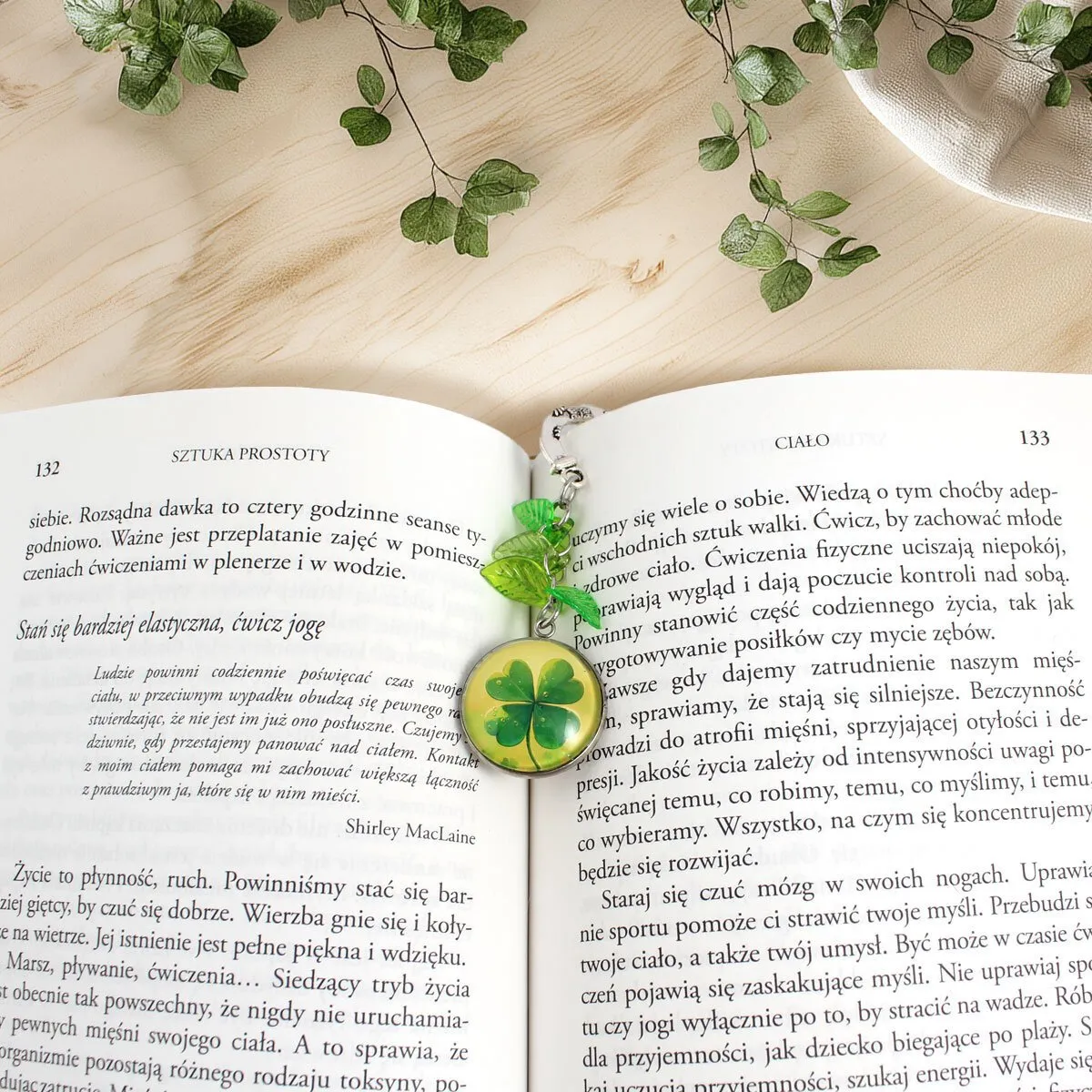 Zakładka do książki czterolistna koniczynka na szczęście amulet talizman - obrazek 5