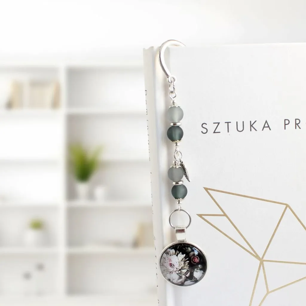 Zakładka do książki z kwiatami, vintage, elegancka, prezent dla mamy