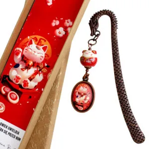 zakładka do książki z kotkiem Maneki Neko – na szczęście i dobrobyt