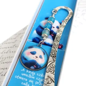 Zakładka do książki panda bajka ilustracja na prezent