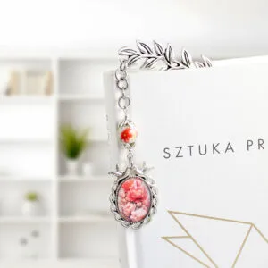 Zakładka do książki z kwiatami peonii, liść i ceramika – Lume Design