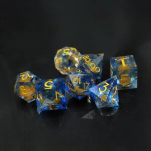 Zestaw kości wielościennych RPG płynny środek piasek pustynia DnD