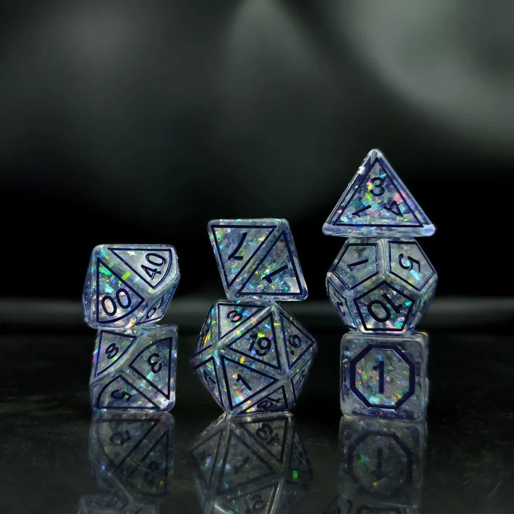 Kości RPG witrażowe – zestaw kości wielościennych do DnD