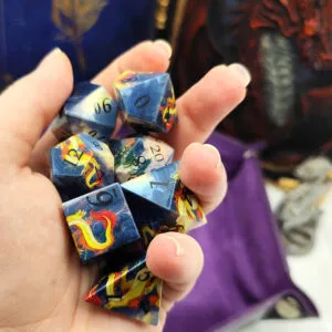 Zestaw kości RPG smok orientalny fantasy semi sharp DnD