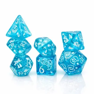 Zestaw kości wielościennych RPG na prezent z kotami DnD kotki