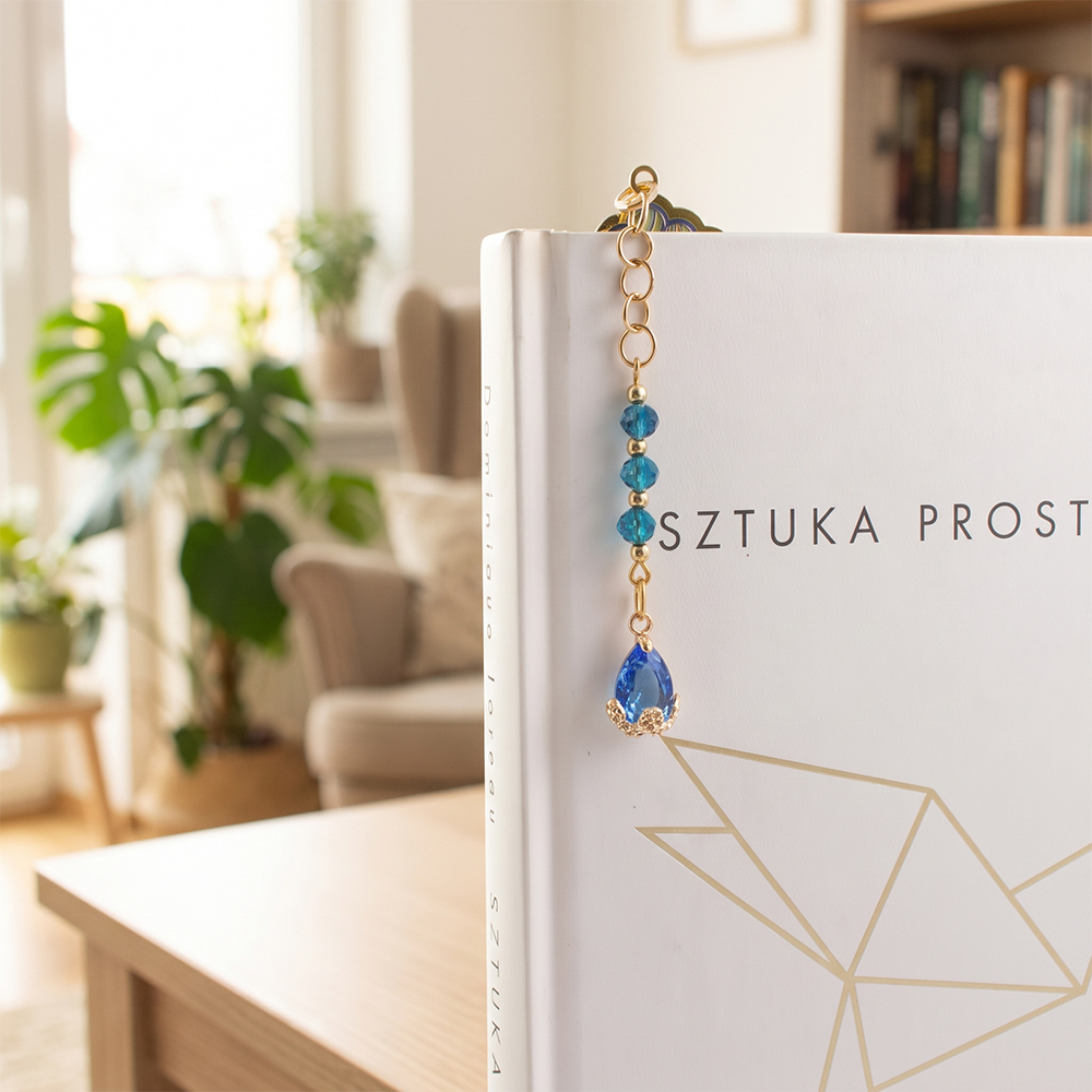 Zakładka do książki mandala niebieska prezent dla czytelniczki