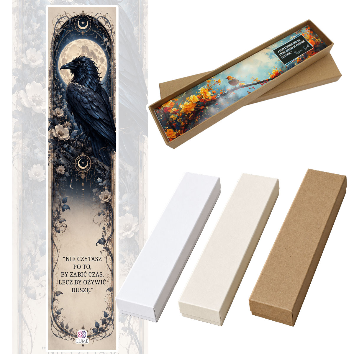 Zakładka do książki kruk gotycka fantasy prezent dla książkary