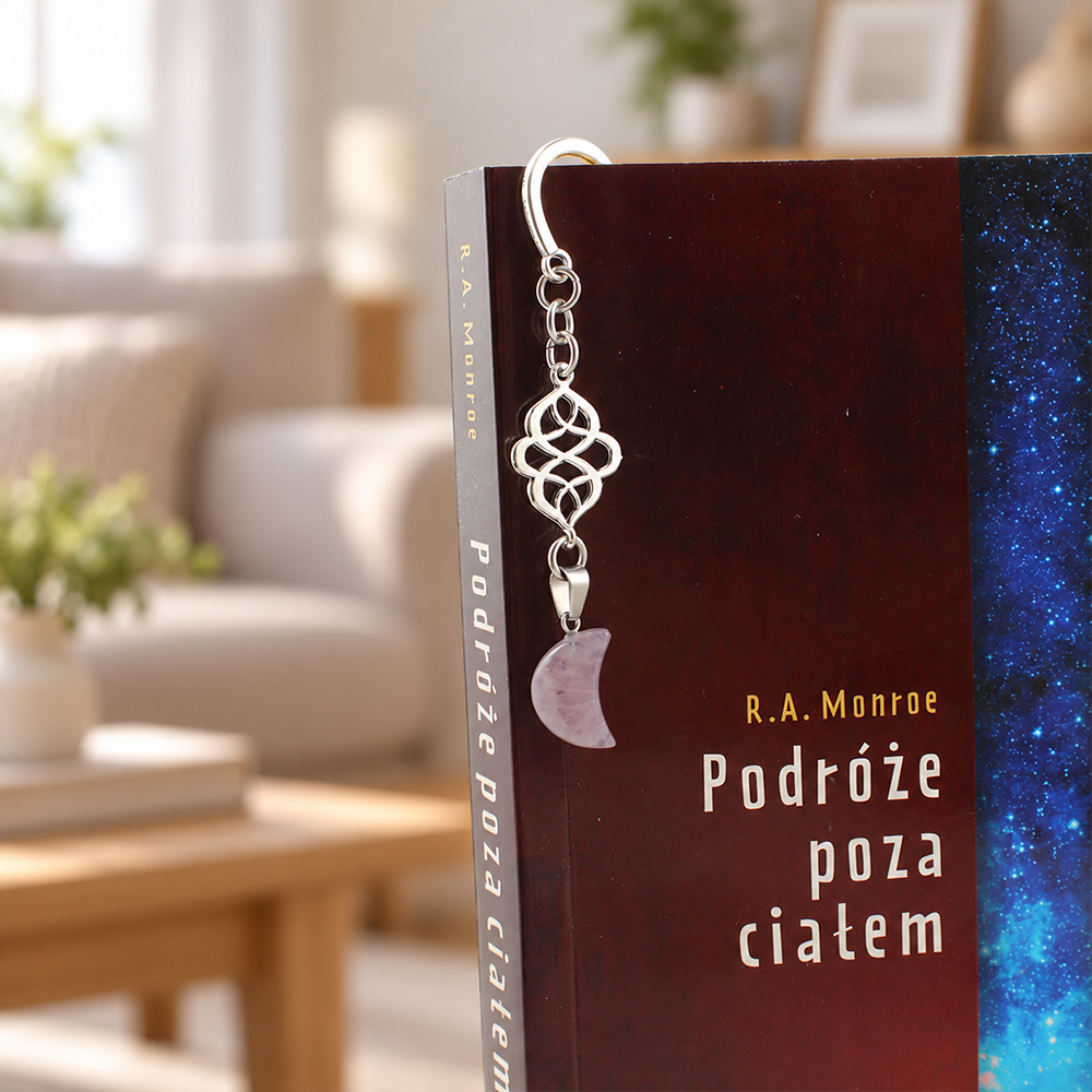 Personalizowana zakładka do książki z ametystem księżyc prezent