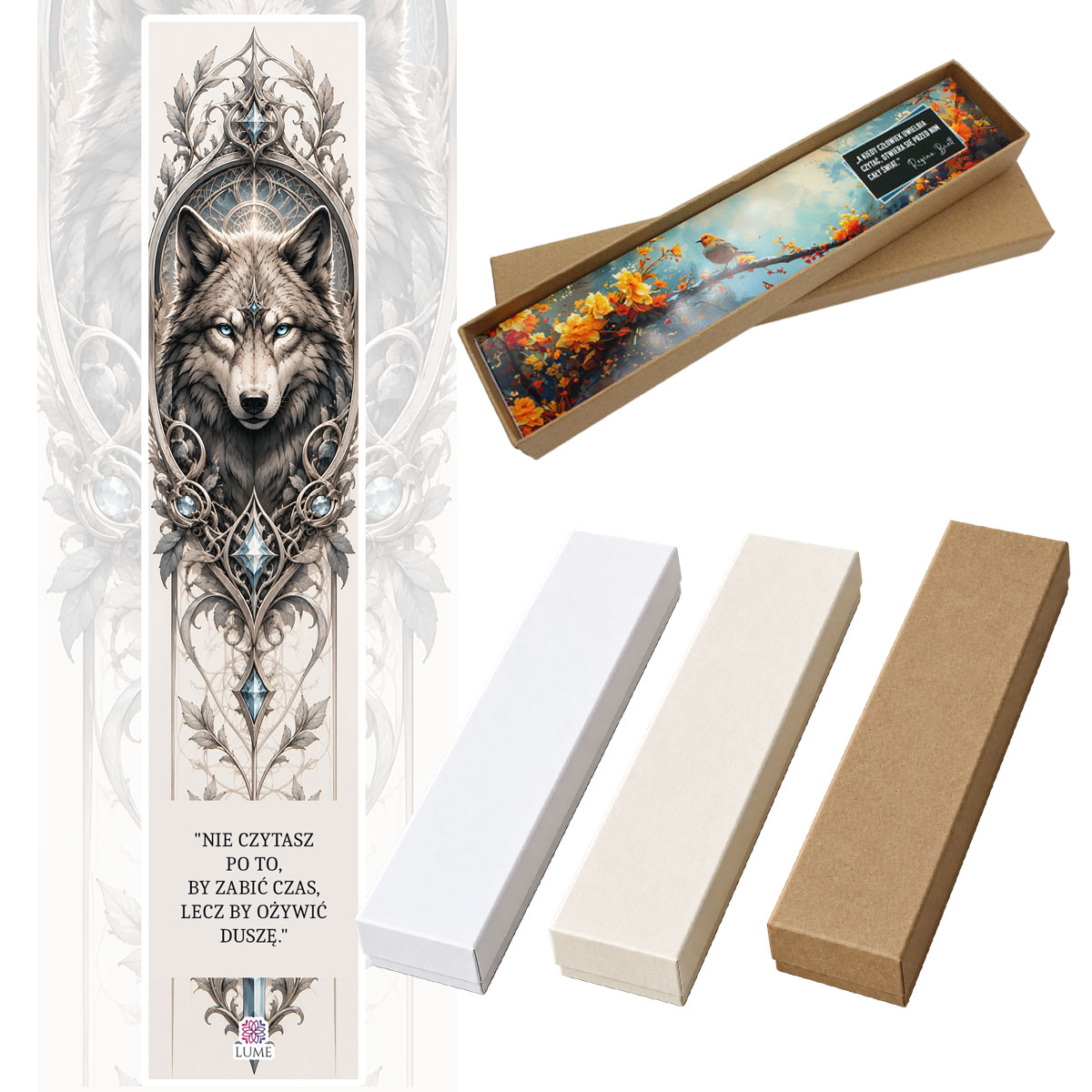 Zakładka do książki wilk drzewo życia fantasy prezent dla czytelnika