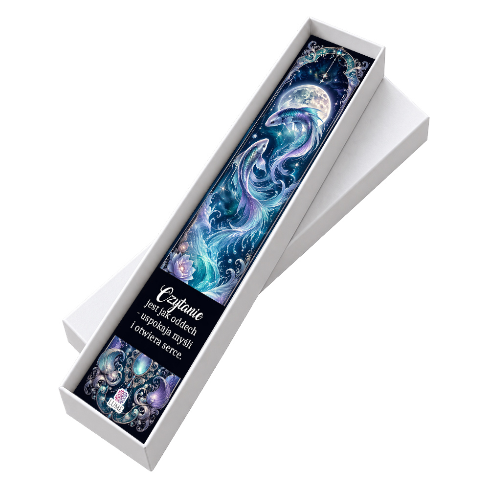 Zakładka do książki znak zodiaku Ryby fantasy niebieska prezent