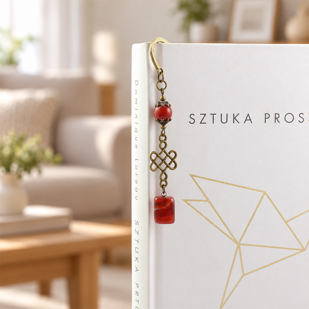 Zakładka do książki karneol z intencją amulet minerał prezent dla niej